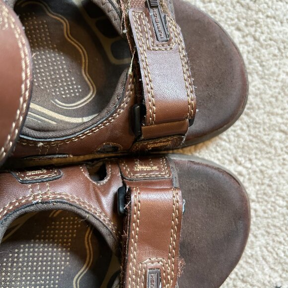 Nunn Bush All Terrain Comfort Sport Sandals Men's Size10 Brown Leather Hook Loop - Picture 9 of 11